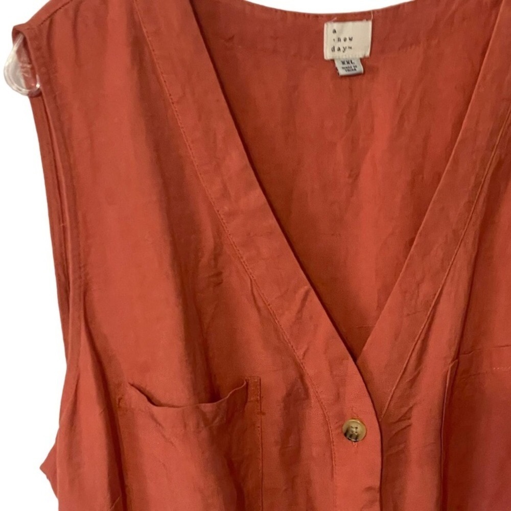 08 A New Day Rustic Red Jumpsuit Belted Chic - Picture 12 of 16